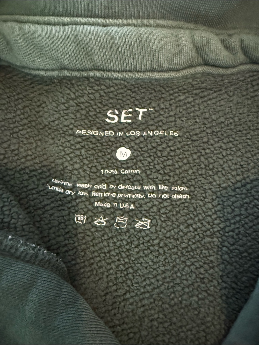 SET Active Deep Green Collar Pullover Sweatshirt GUC 1308 - Picture 4 of 10
